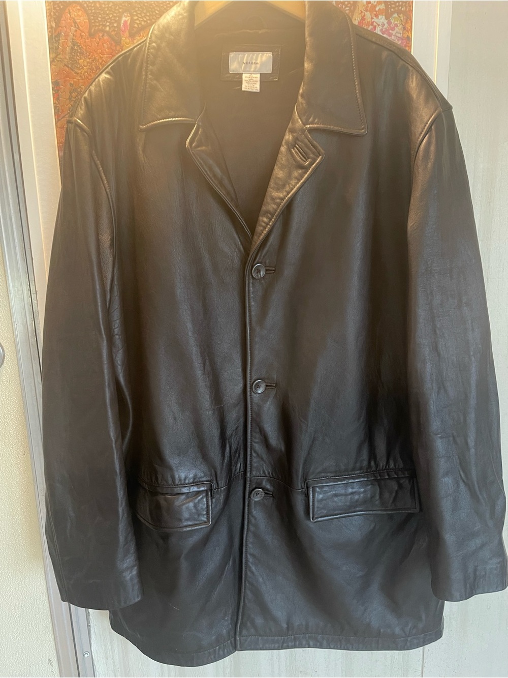 Merona Leather Black Leather Coat